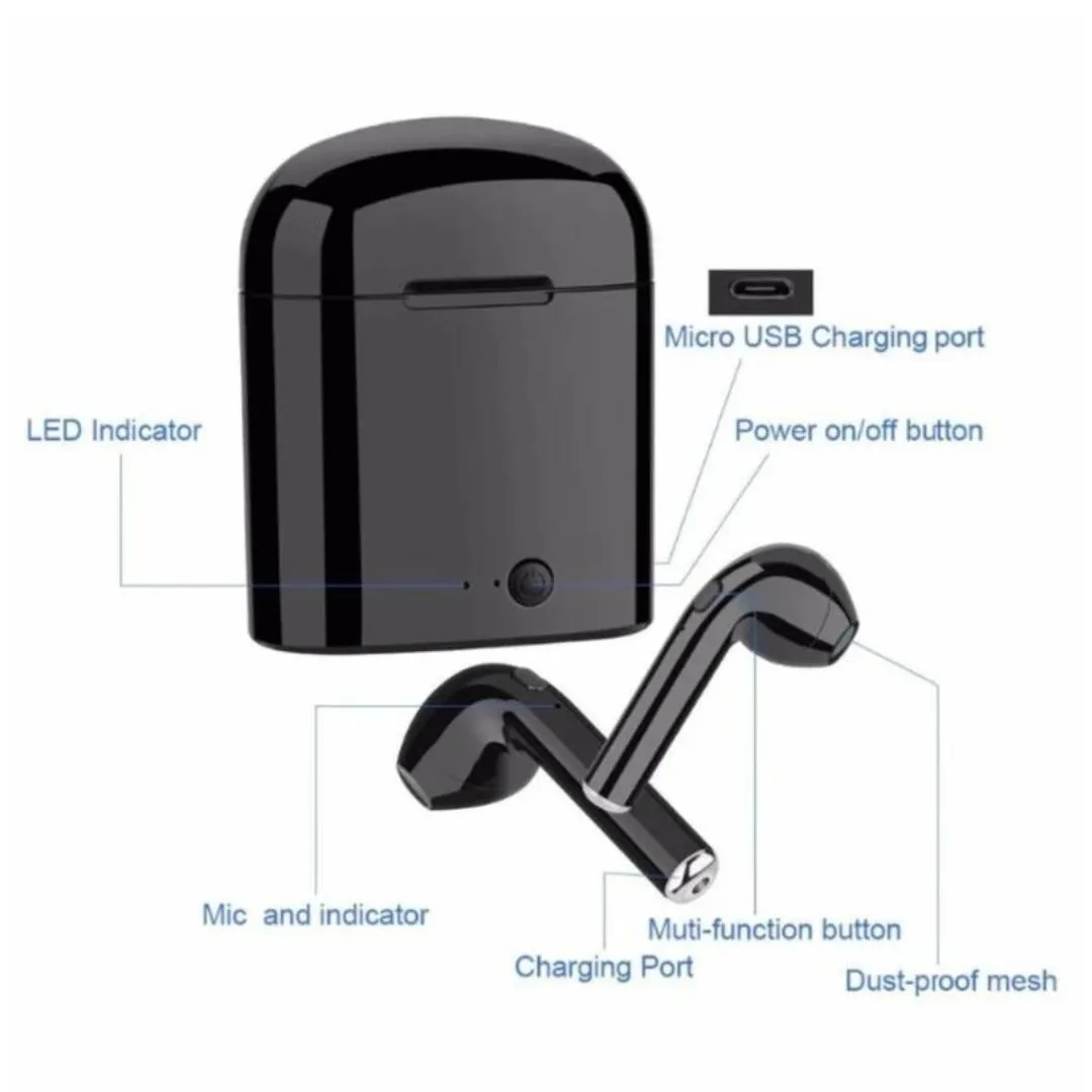 99988 Bluetooth slušalice AirPods i7 mini crne HQ  | Tellux - Vaš put do savršenog doma
