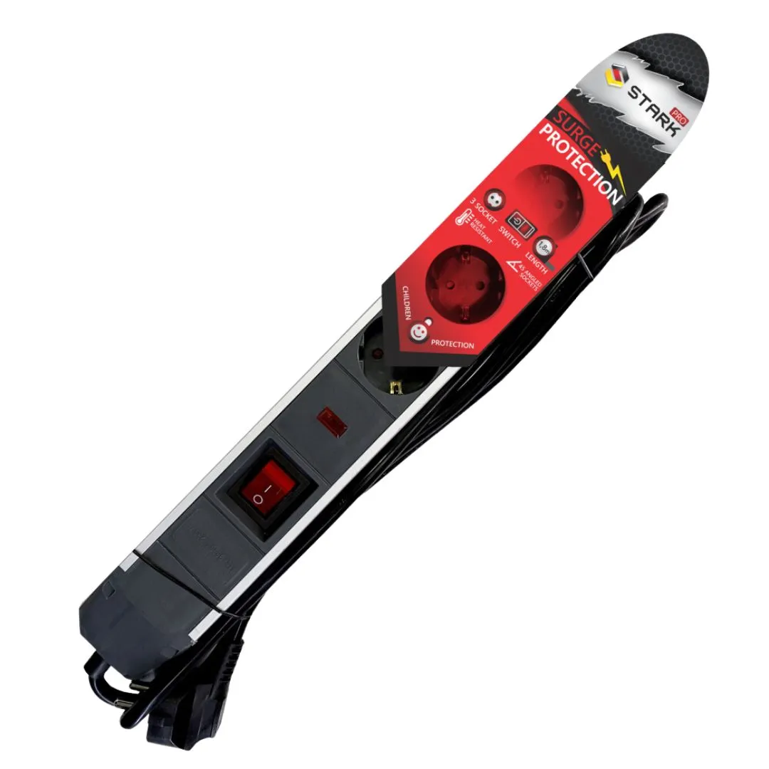 209144 Produžni kabl STARK Pro Prenaponska 1.8m 3 utičnice  | Tellux - Vaš put do savršenog doma