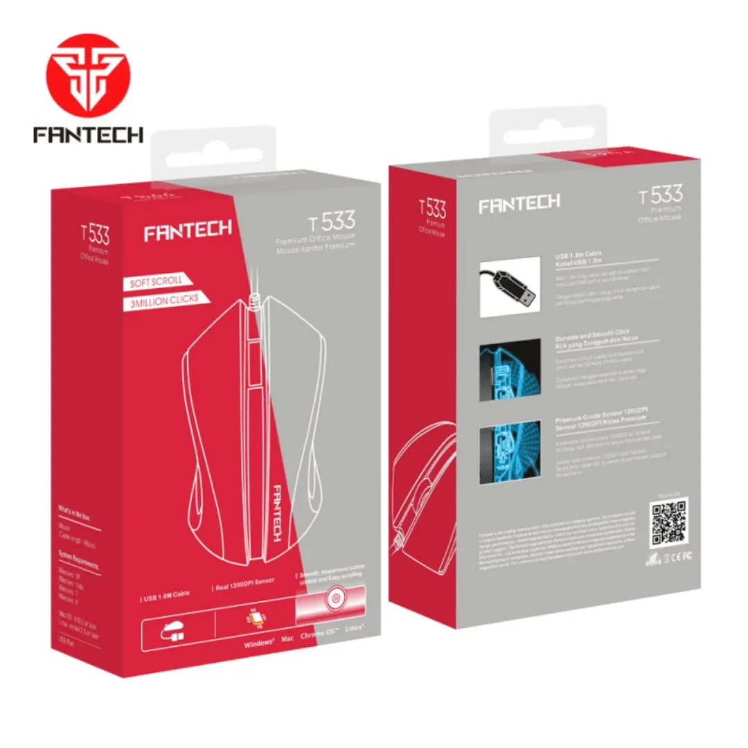 92132 Kancelarijski miš Fantech crni  | Tellux - Vaš put do savršenog doma